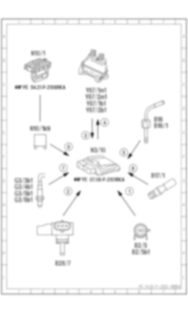 Электросхема Принципиальная электрическая схема системы рециркуляции выхлопных газов для Mercedes-Benz SL-class (R231) 2012-2020