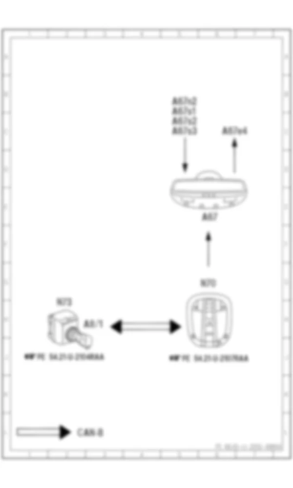 Электросхема Функциональная схема электрической системы устройства открывания ворот гаража для Mercedes-Benz R-class (W251) 2005—2020