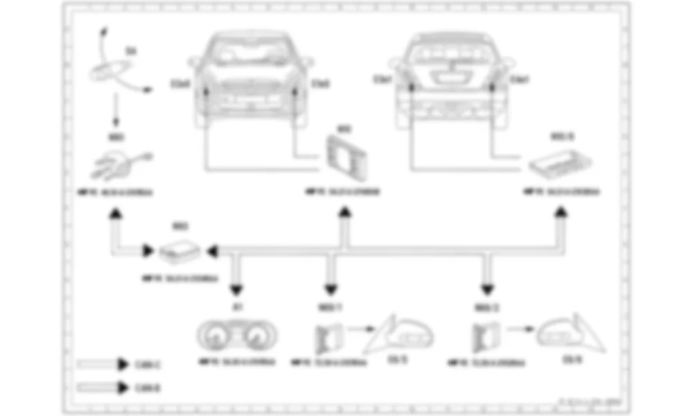 Электросхема Функциональная схема электрической системы для наружного освещения для Mercedes-Benz R-class (W251) 2005—2020