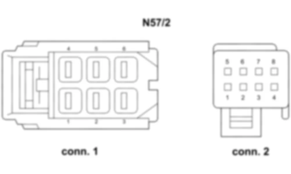 Распиновка разъема N57/2 -  Блок управления функцией комфорта электрического стеклоподъемника для Smart Fortwo (W451) 2007–2014