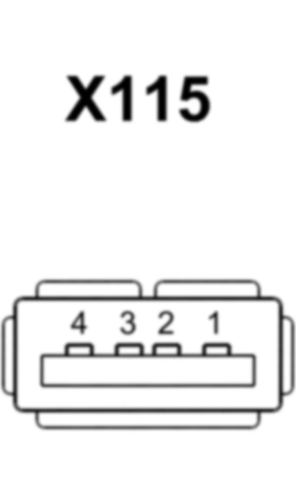 Распиновка разъема X115 -  Соединительный разъем USB для Smart Fortwo (W451) 2007–2014