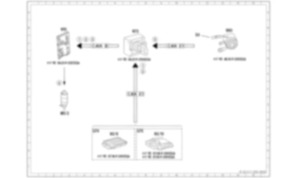Электросхема Функциональная схема электрической системы для системы очистки фар (HCS) для Mercedes-Benz G-class (W463) 2013—2018