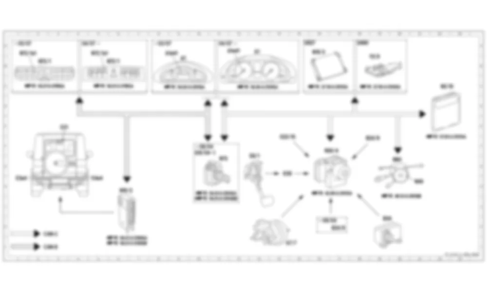 Электросхема Функциональная схема электрической системы электронной системы стабилизации (ESP) для Mercedes-Benz G-class (W463) 1990—2012