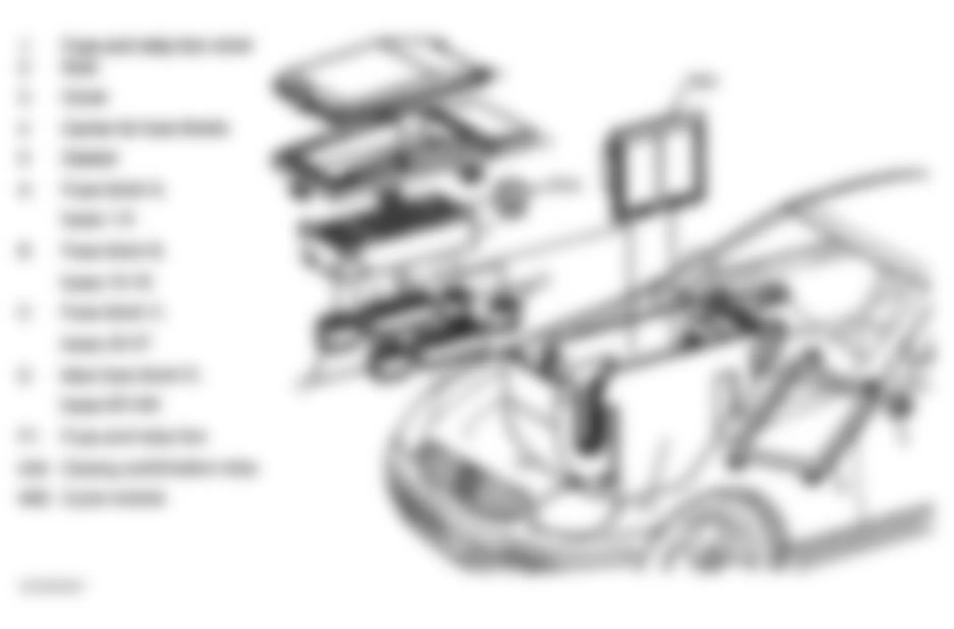 Mercedes-Benz SLK230 1998 - Component Locations -  Locating Engine Compartment Fuse & Relay Box F1 (2 Of 2)