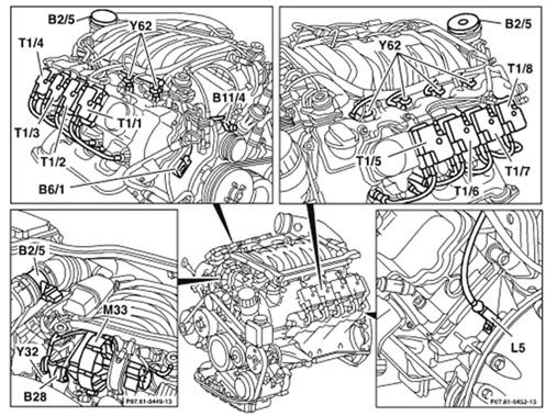 Mercedes-Benz S600 2007 - Component Locations -  Engine (273)