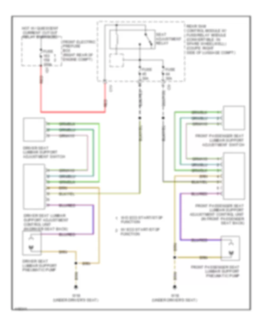 Электросхема регулировки поясницы для Mercedes-Benz E350 2014