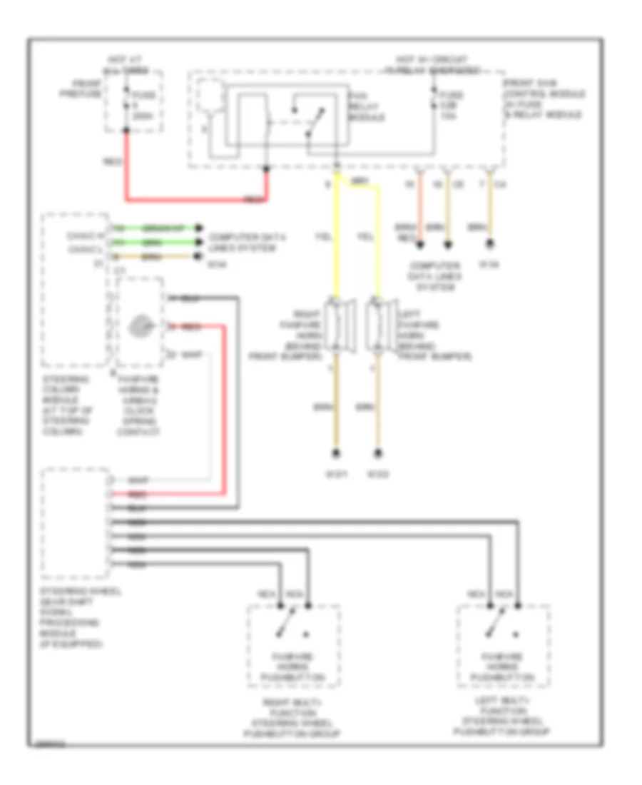 Horn Wiring Diagram for Mercedes Benz S550 4Matic 2008