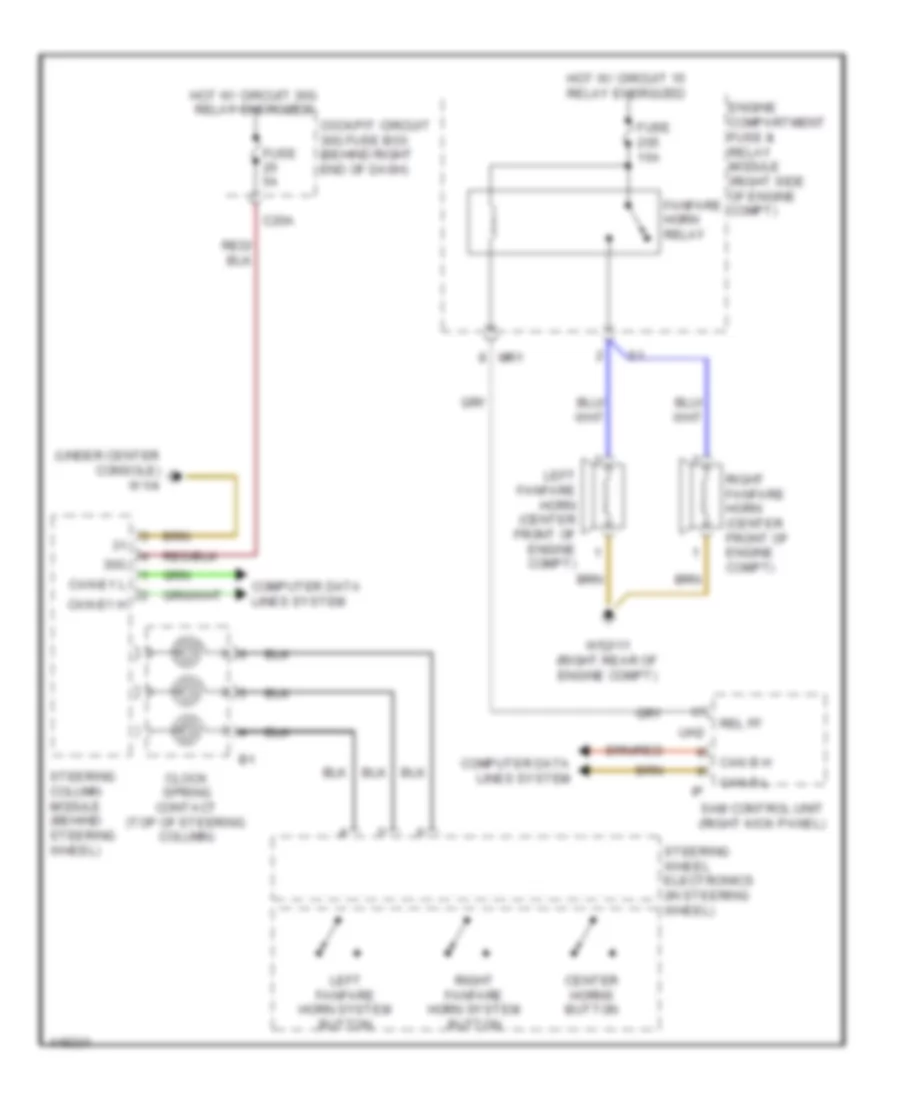 Horn Wiring Diagram for Mercedes-Benz ML350 4Matic 2014