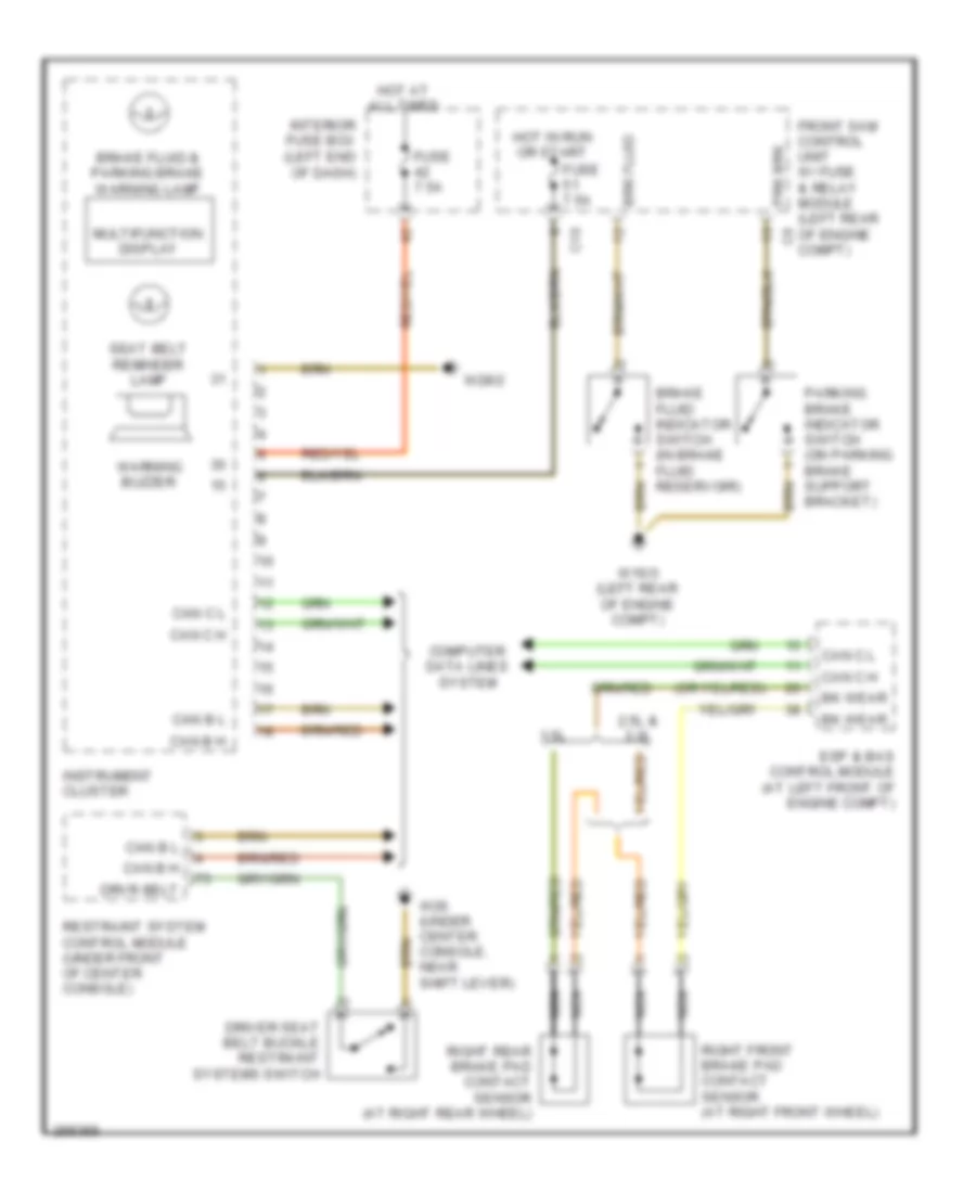 Warning Systems Wiring Diagram for Mercedes-Benz C350 4Matic 2007