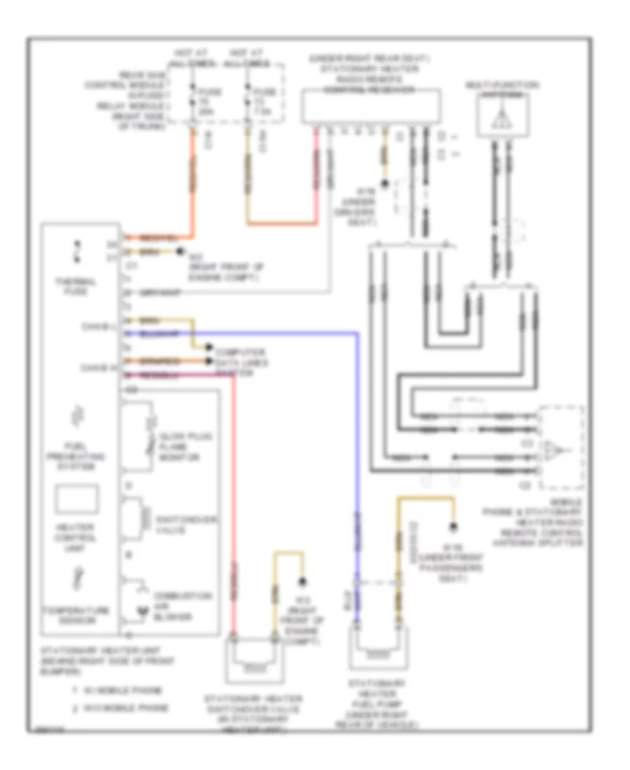 Stationary Heater Wiring Diagram for Mercedes Benz CLS550 2012