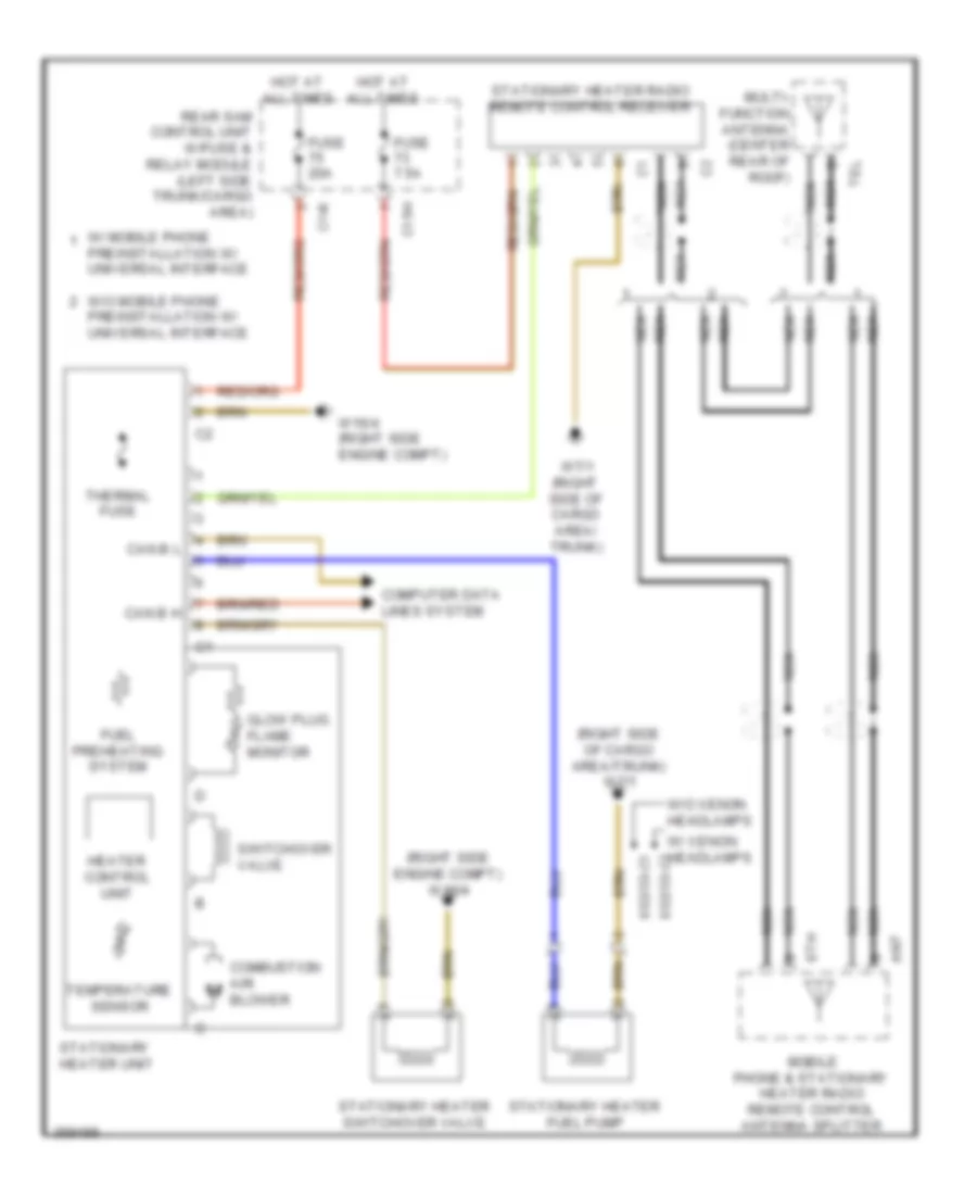 Stationary Heater Wiring Diagram for Mercedes Benz C300 Sport 2011