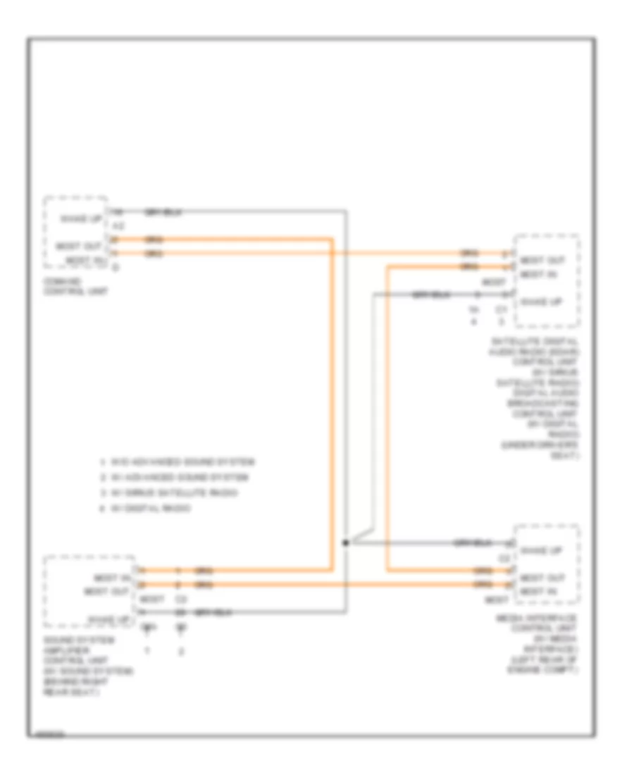 MOST Data Bus Wiring Diagram for Mercedes-Benz ML350 Bluetec 4Matic 2014