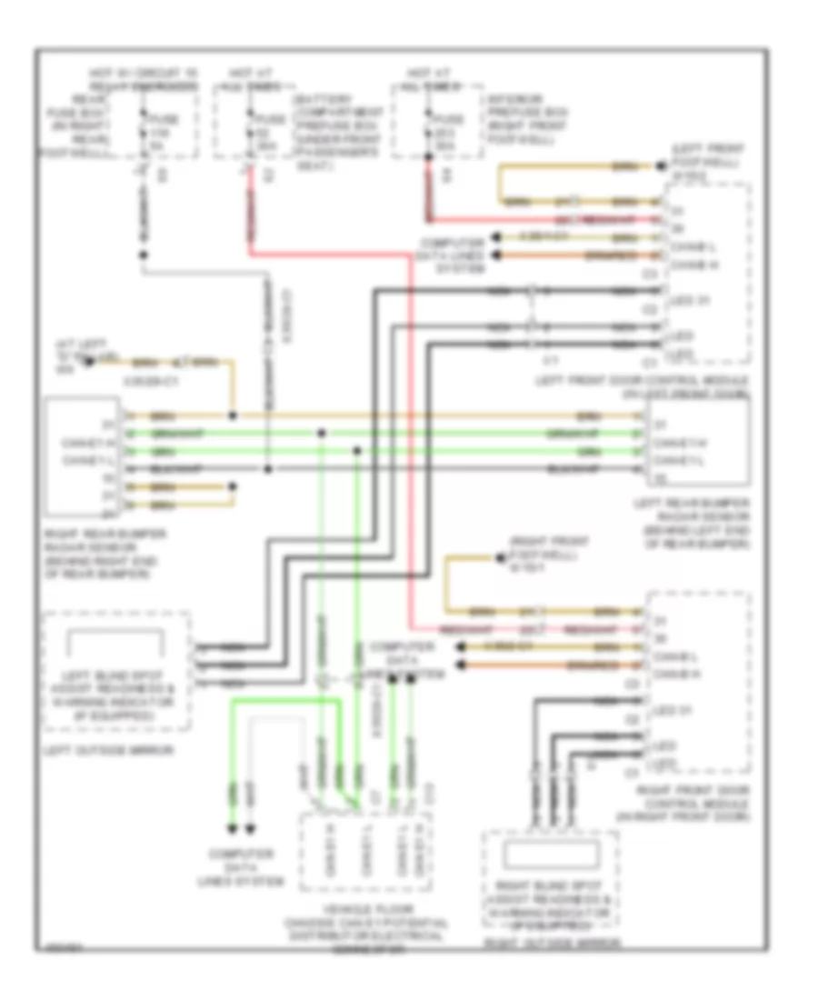 Blind Spot Information System Wiring Diagram for Mercedes Benz ML550 2014