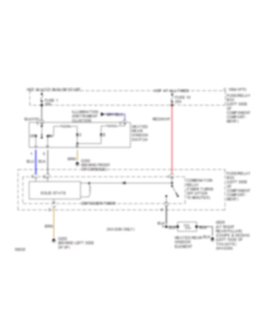 Defogger Wiring Diagram for Mercedes Benz 300TE 1991