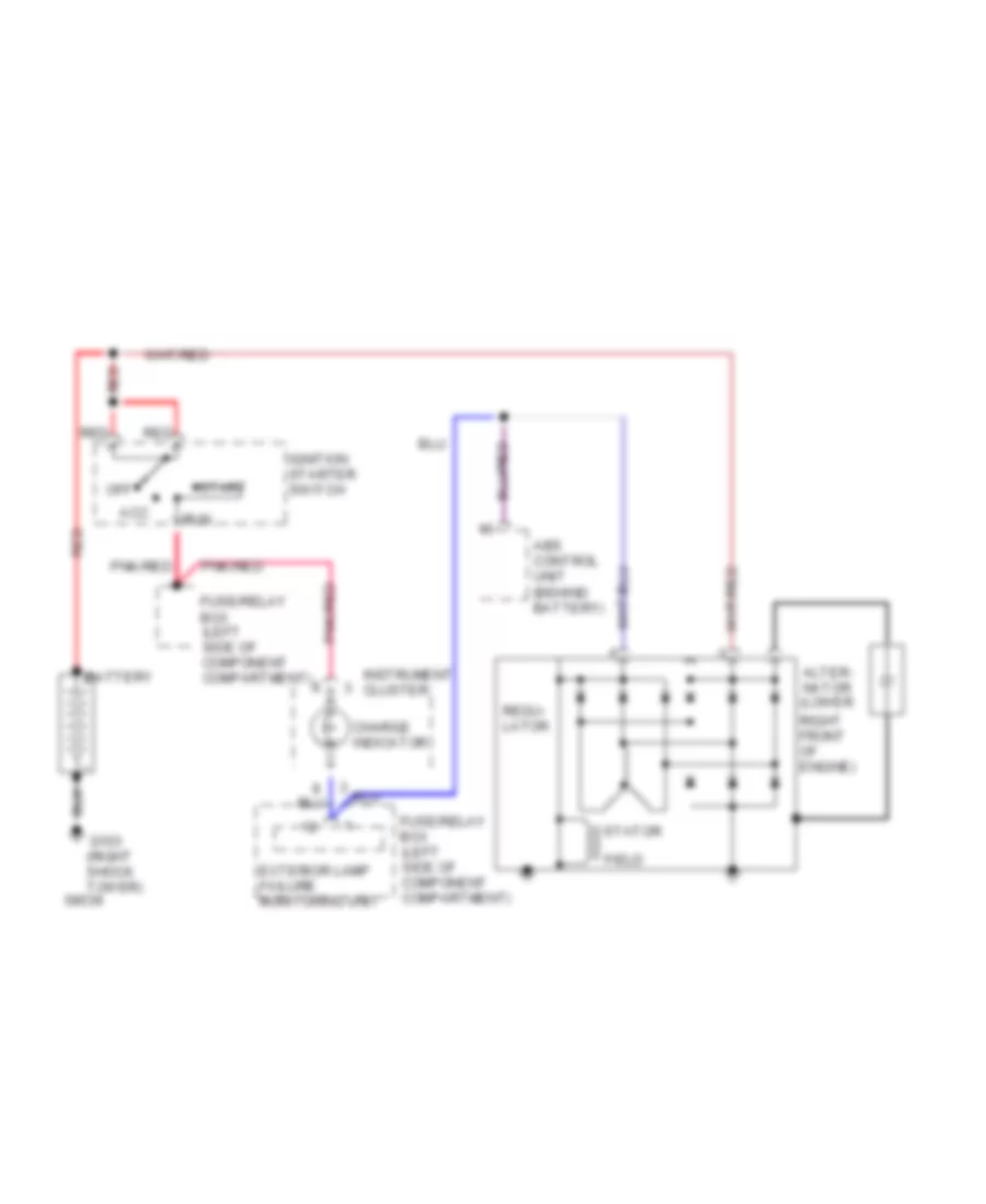 Charging Wiring Diagram for Mercedes Benz 300TE 1991