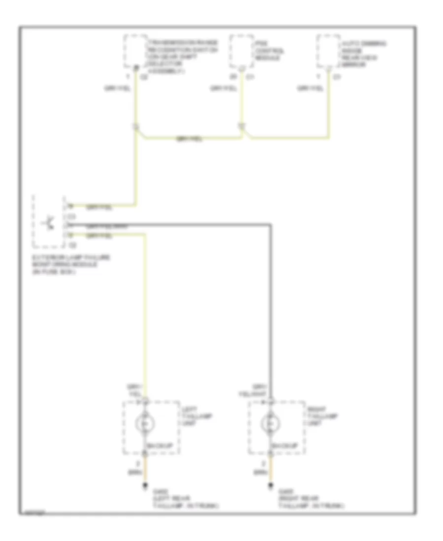 Back up Lamps Wiring Diagram Coupe for Mercedes Benz S500 1997