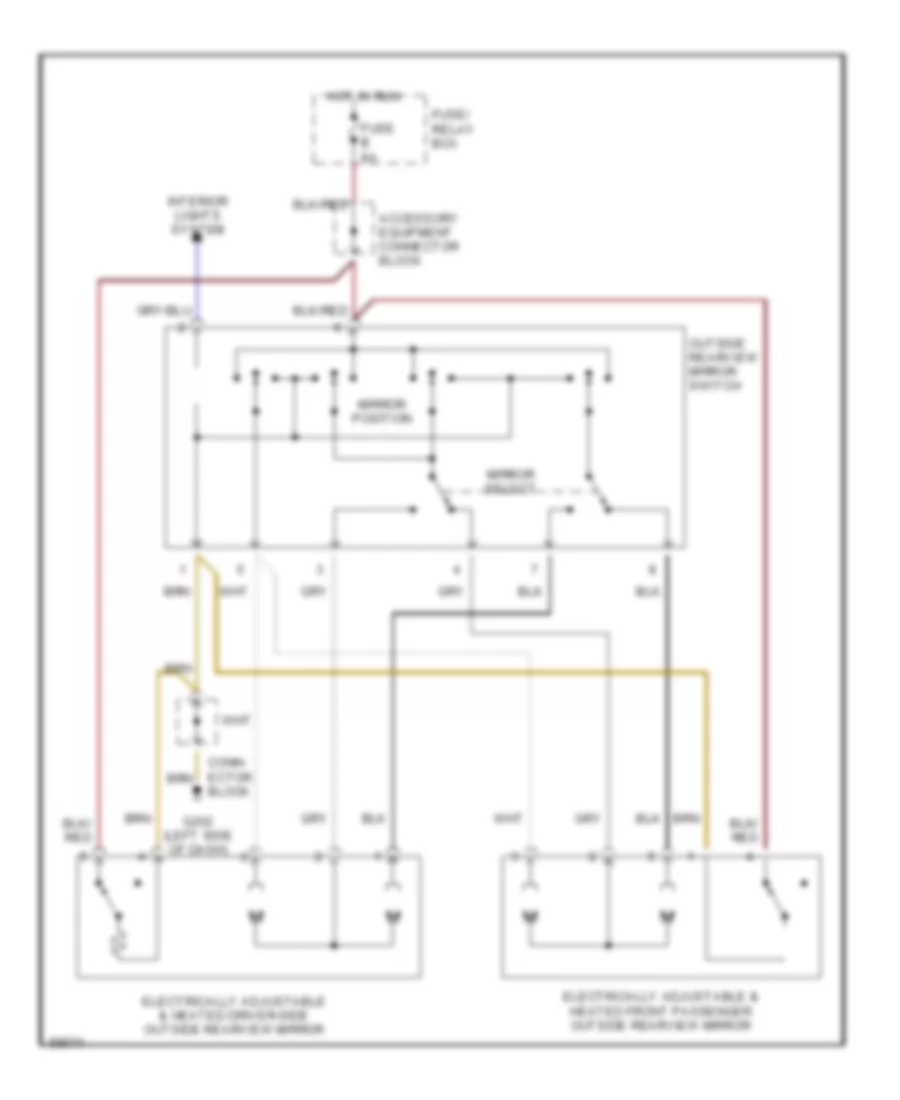 Power Mirror Wiring Diagram for Mercedes-Benz 300TE 4Matic 1991