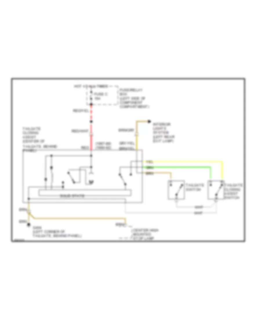 Tailgate Closing Assist Wiring Diagram for Mercedes-Benz 300TE 4Matic 1991