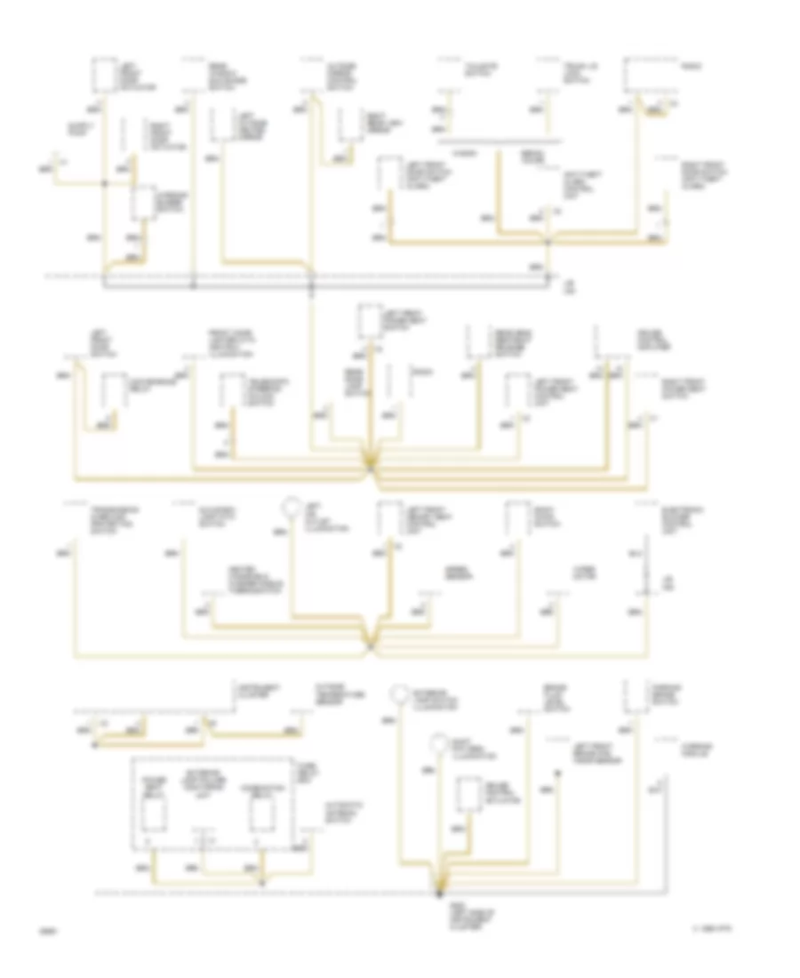 Ground Distribution Wiring Diagram (3 of 5) for Mercedes-Benz 400E 1993