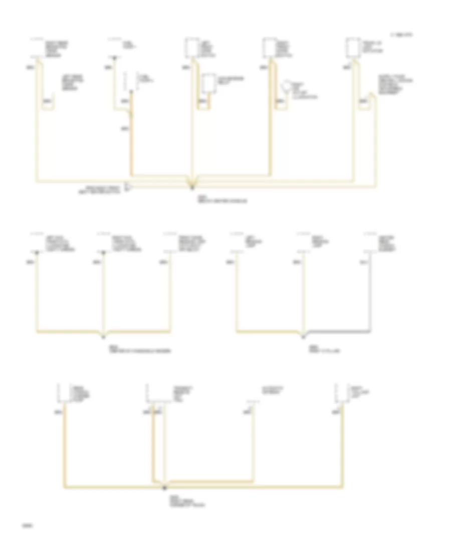 Ground Distribution Wiring Diagram (5 of 5) for Mercedes-Benz 400E 1993