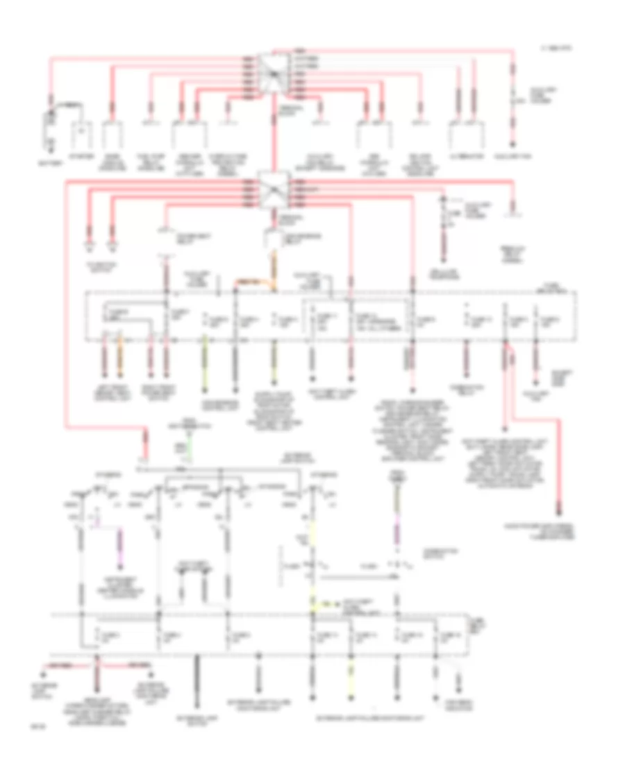 Power Distribution Wiring Diagram 1 of 2 for Mercedes Benz 400E 1993