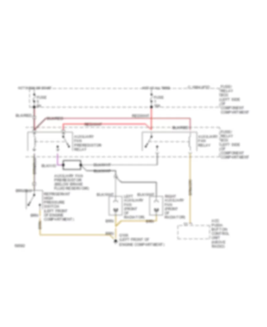 Cooling Fan Wiring Diagram for Mercedes Benz 350SD 1991