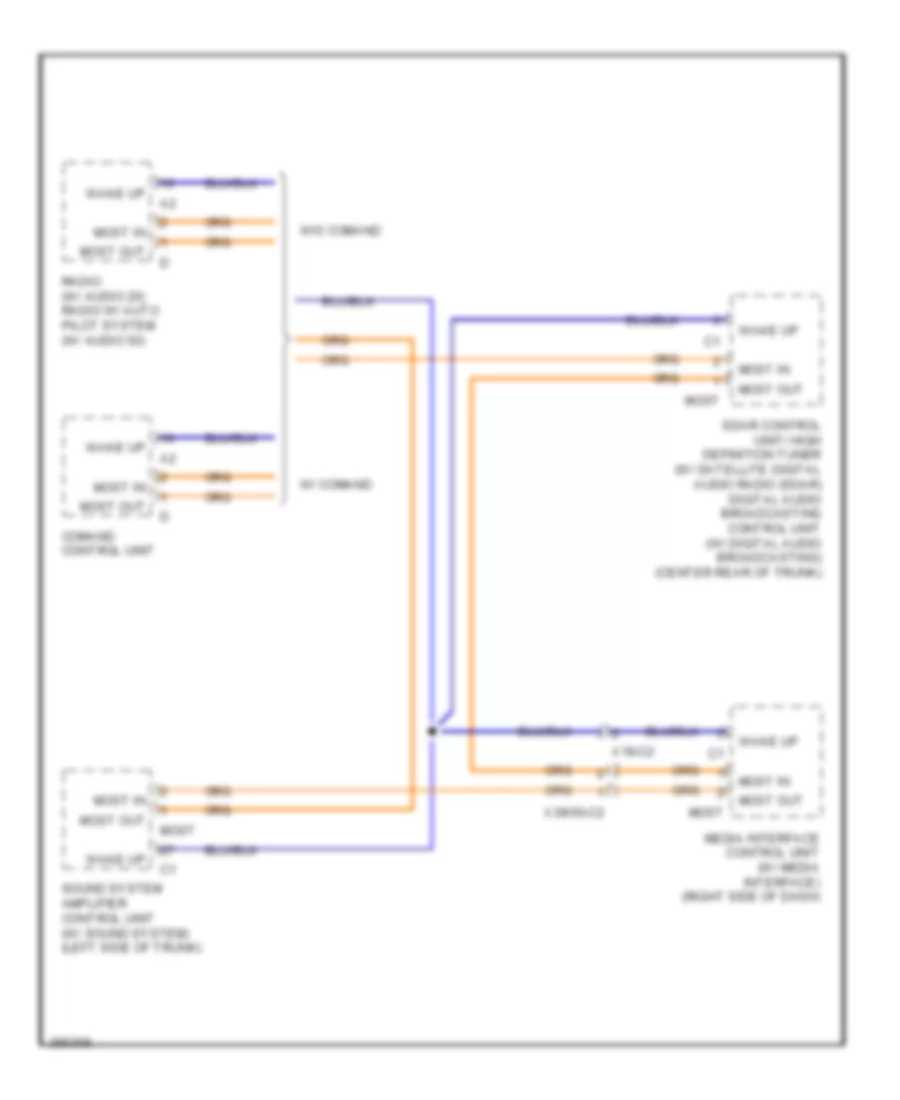 MOST Data Bus Wiring Diagram Sedan for Mercedes Benz E350 4Matic 2012