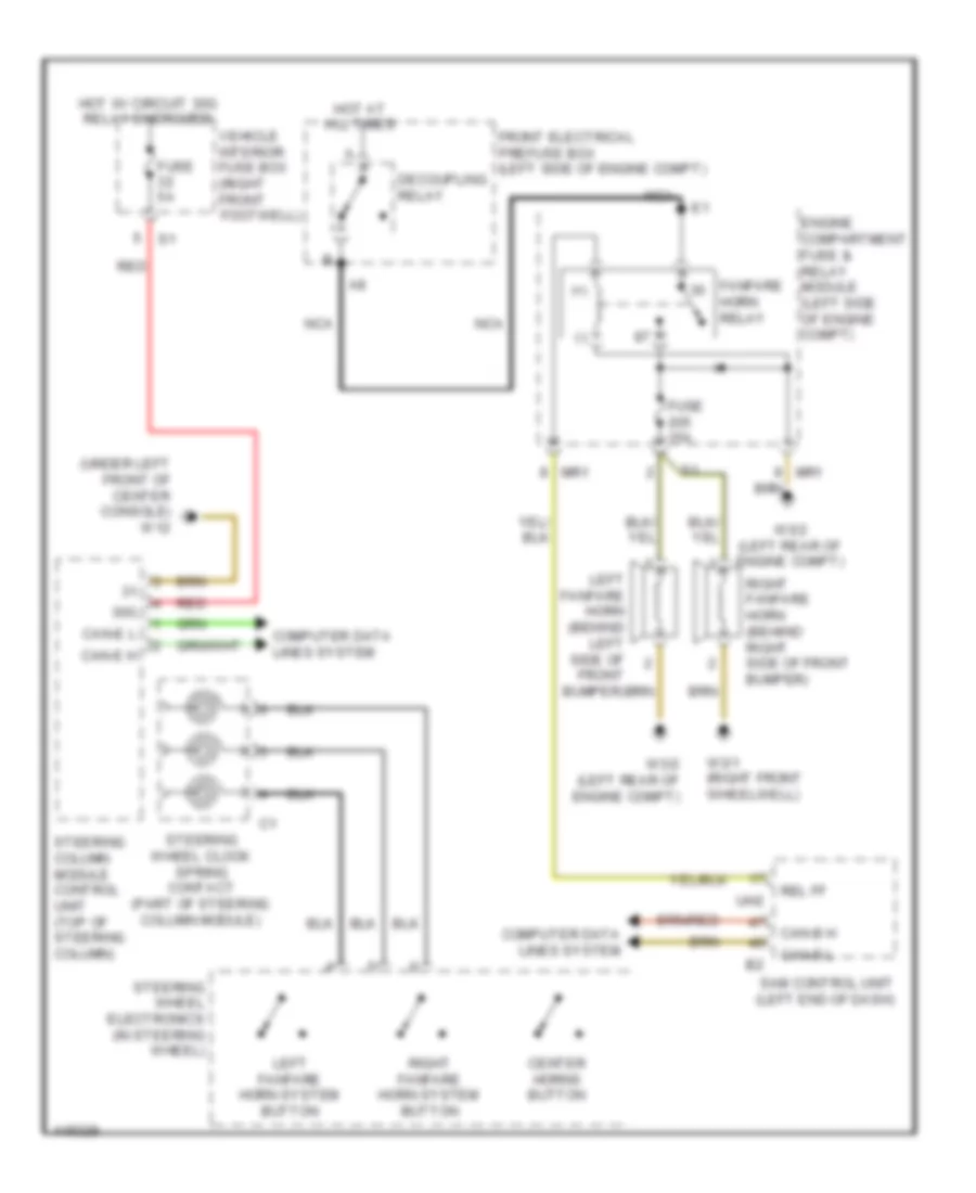 Horn Wiring Diagram for Mercedes Benz CLA250 2014
