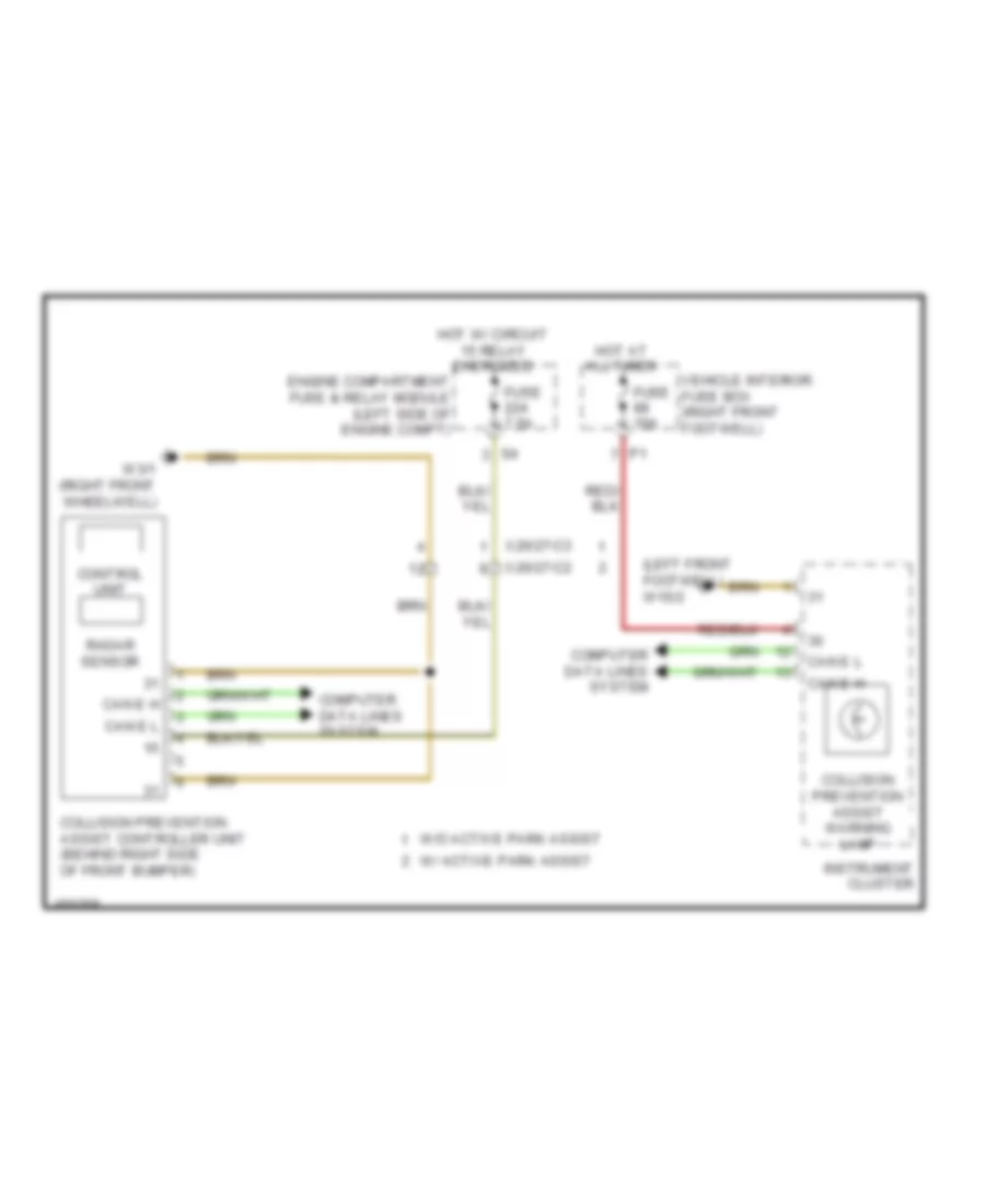 Collision Avoidance Wiring Diagram for Mercedes Benz CLA250 2014
