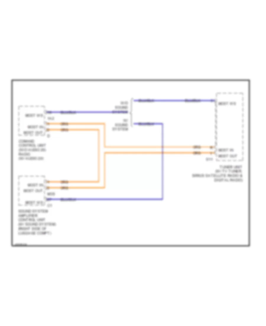 MOST Data Bus Wiring Diagram, Late Production for Mercedes-Benz CLA250 2014
