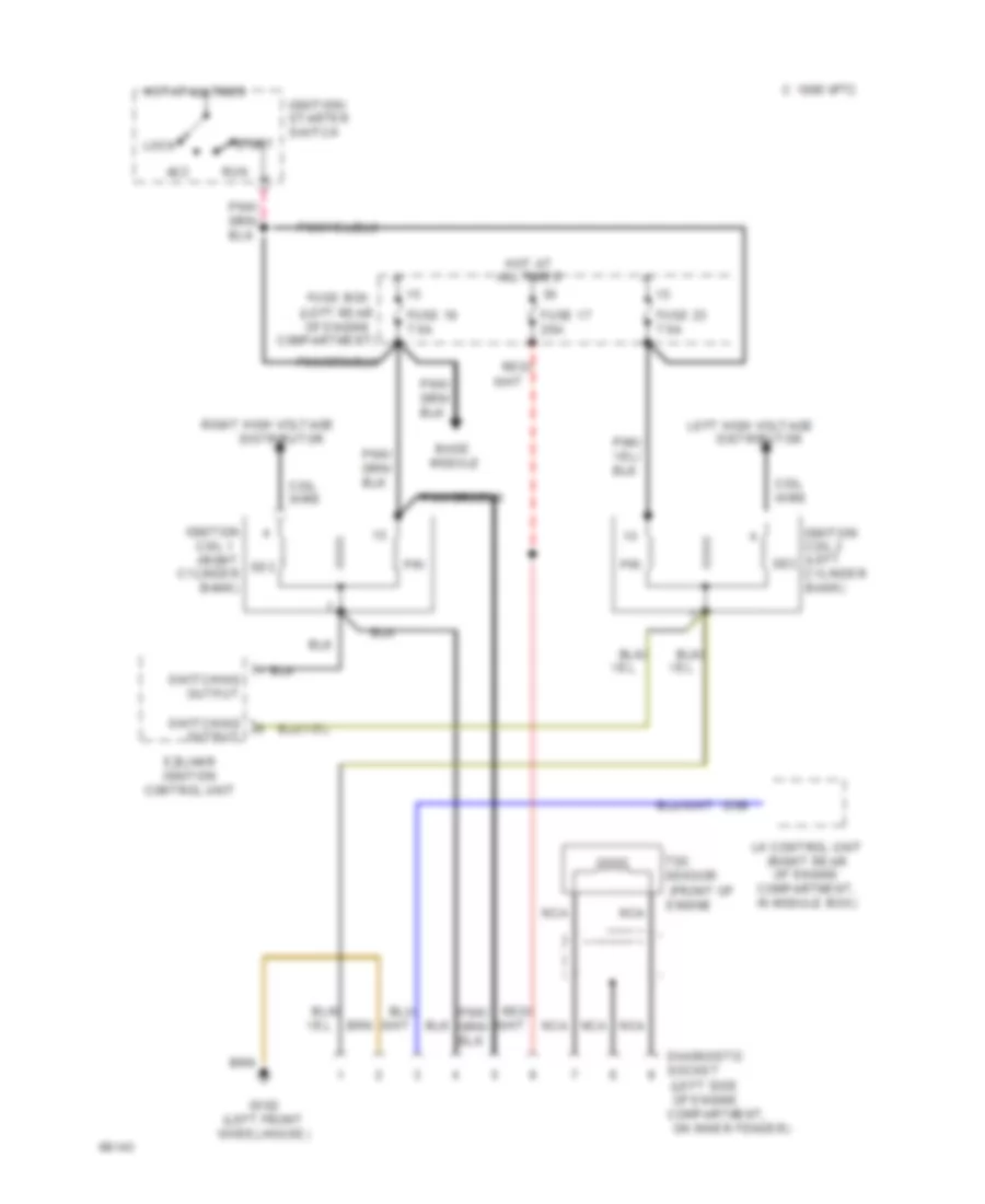 Diagnostic Socket Wiring Diagram for Mercedes Benz 400SEL 1993