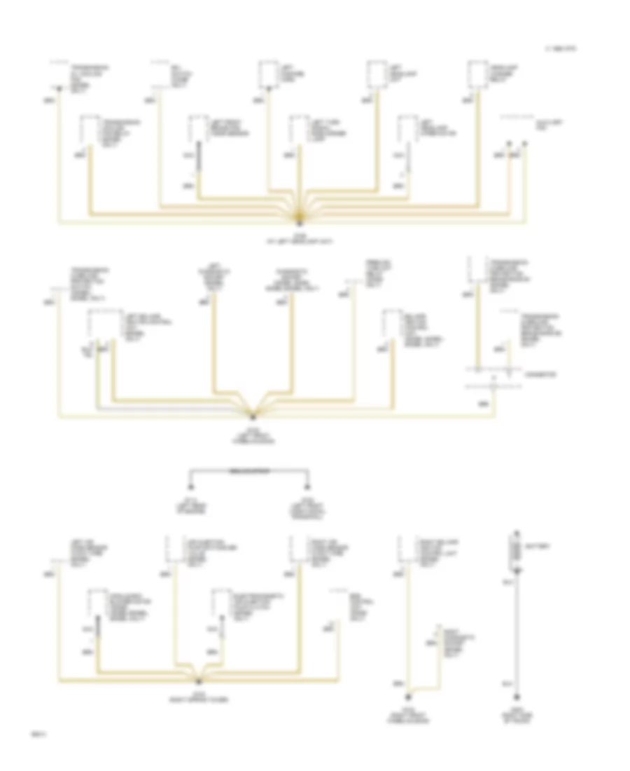 Ground Distribution Wiring Diagram 1 of 6 for Mercedes Benz 400SEL 1993