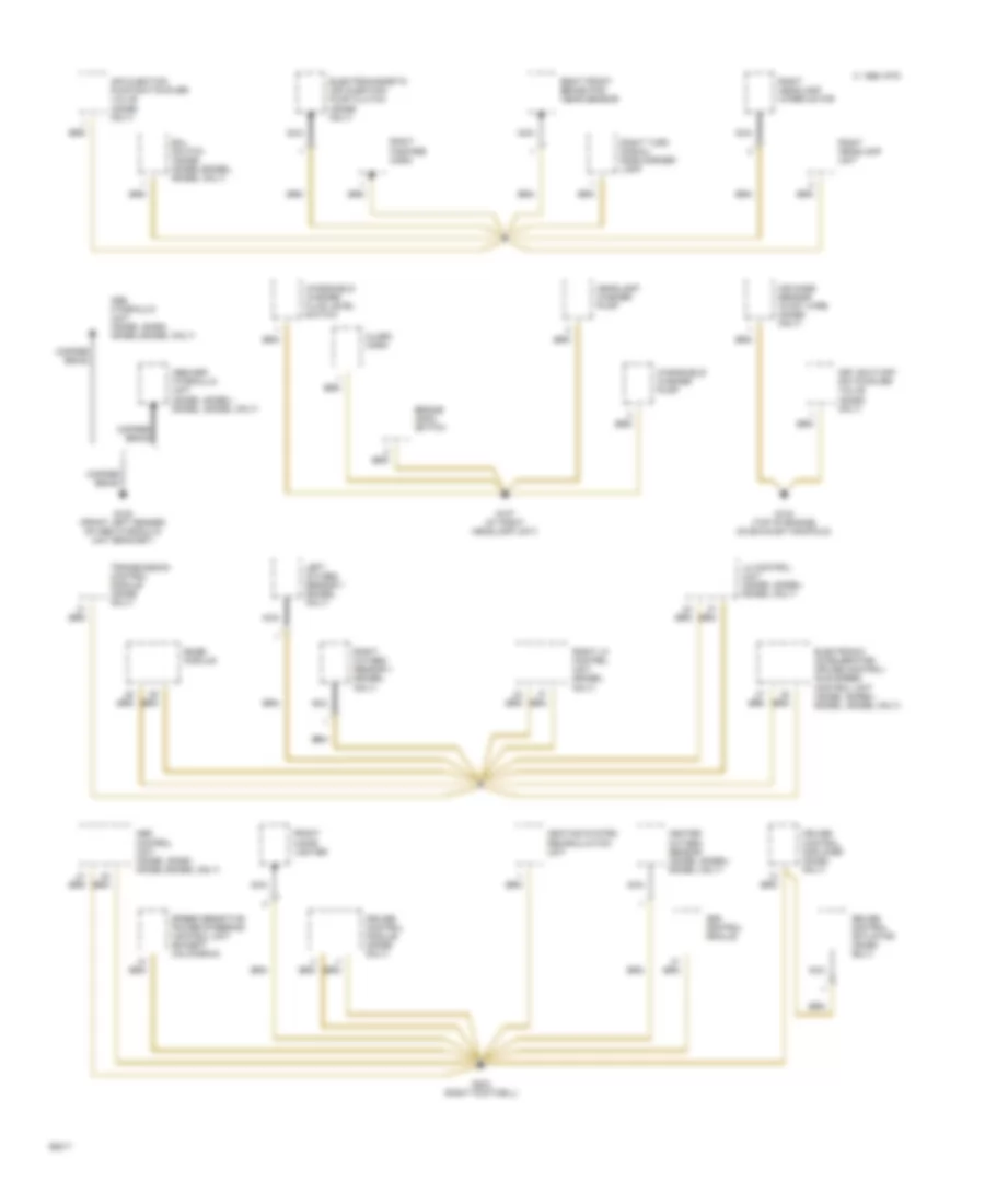 Ground Distribution Wiring Diagram (2 of 6) for Mercedes-Benz 400SEL 1993