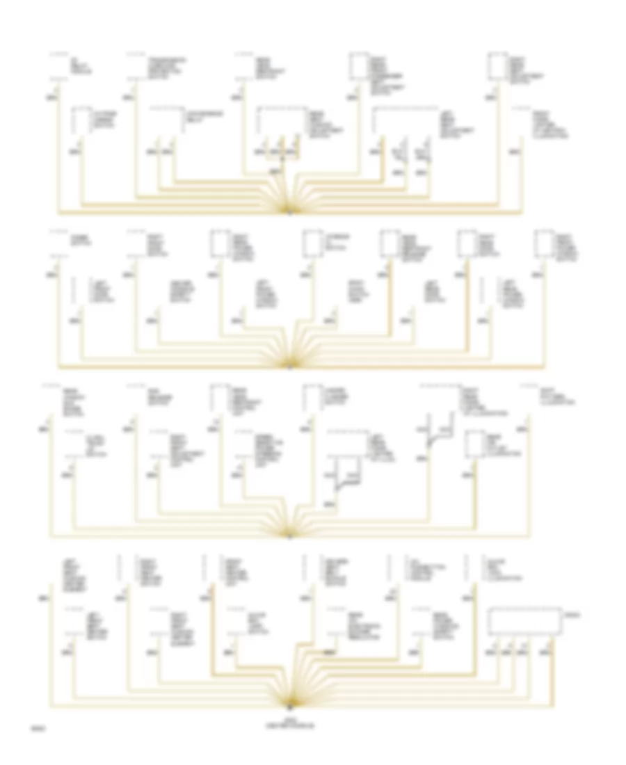 Ground Distribution Wiring Diagram 4 of 6 for Mercedes Benz 400SEL 1993