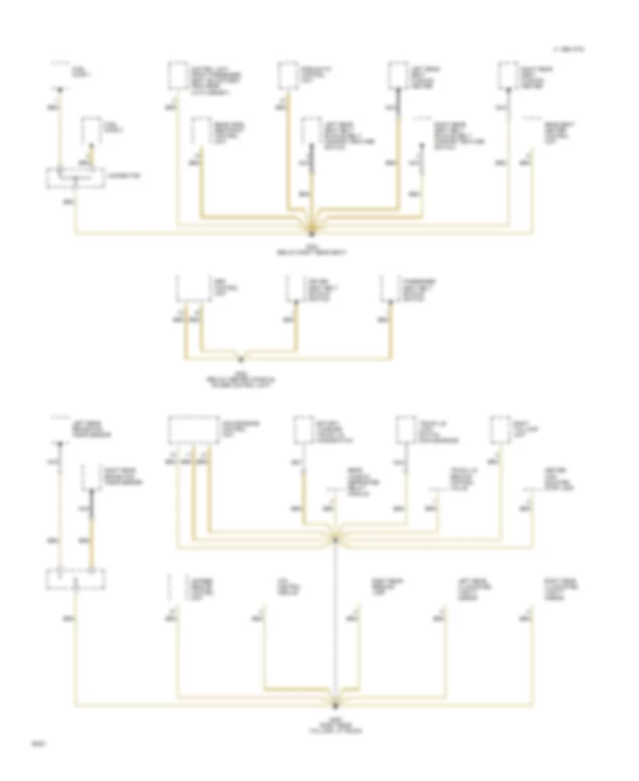 Ground Distribution Wiring Diagram 5 of 6 for Mercedes Benz 400SEL 1993