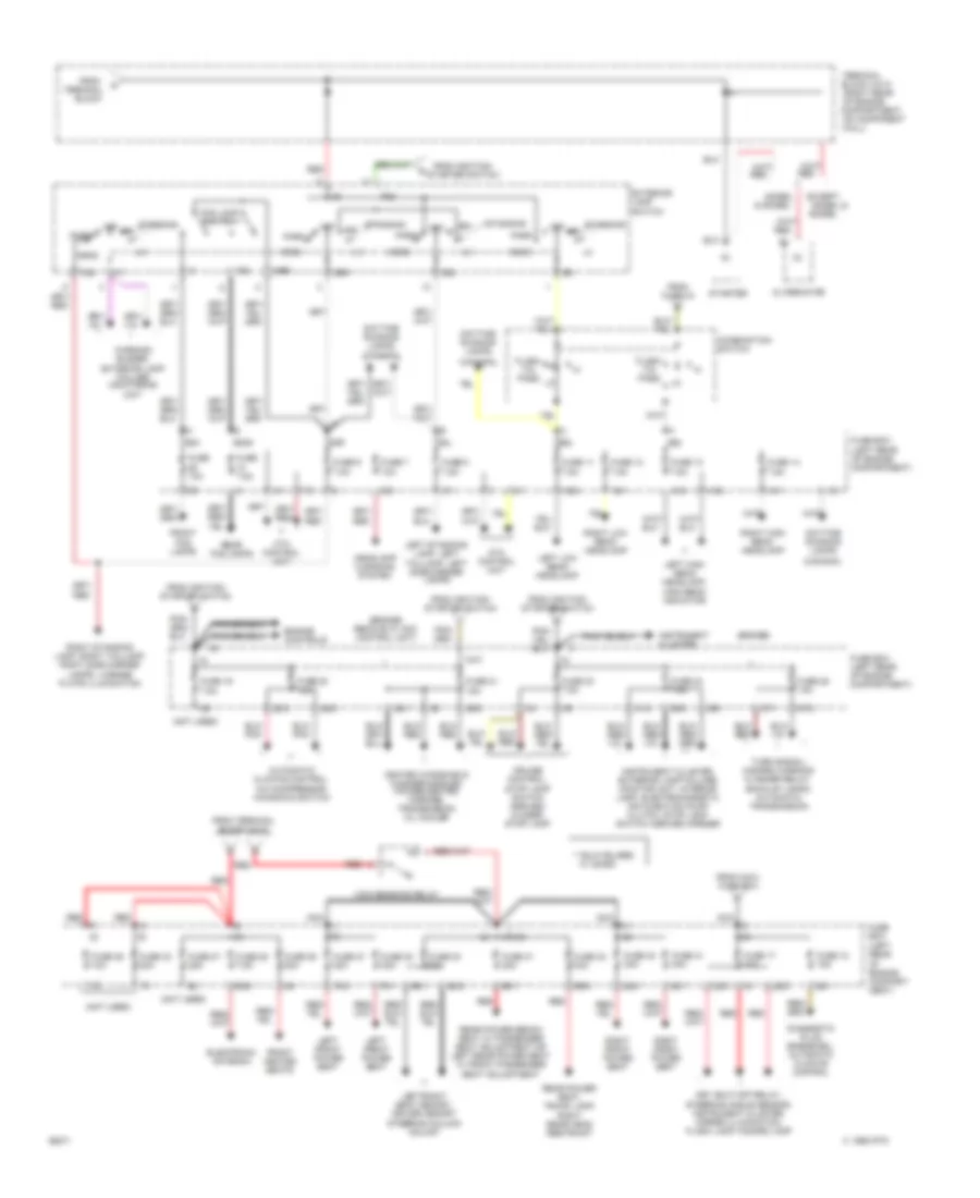 Power Distribution Wiring Diagram 2 of 2 for Mercedes Benz 400SEL 1993