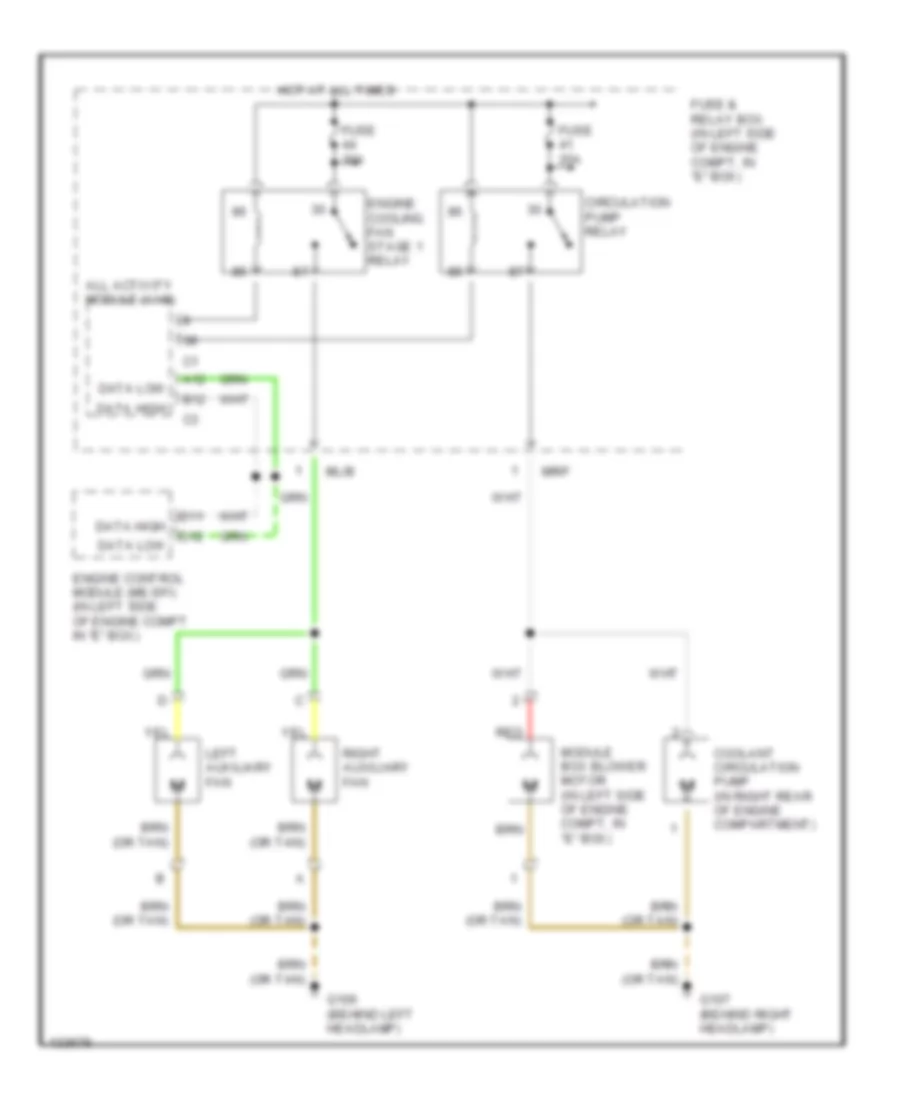 Cooling Fan Wiring Diagram for Mercedes Benz ML320 2000
