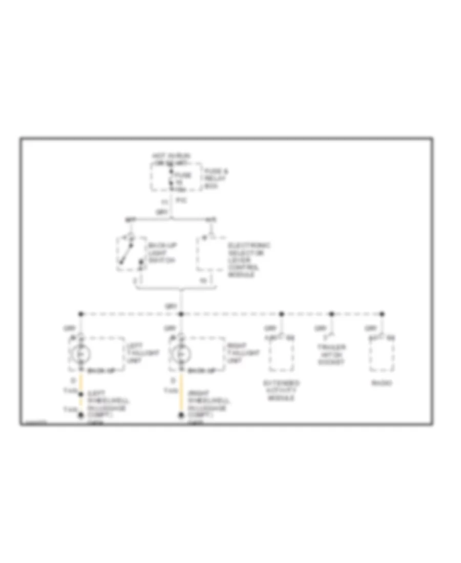 Back up Lamps Wiring Diagram for Mercedes Benz ML320 2000