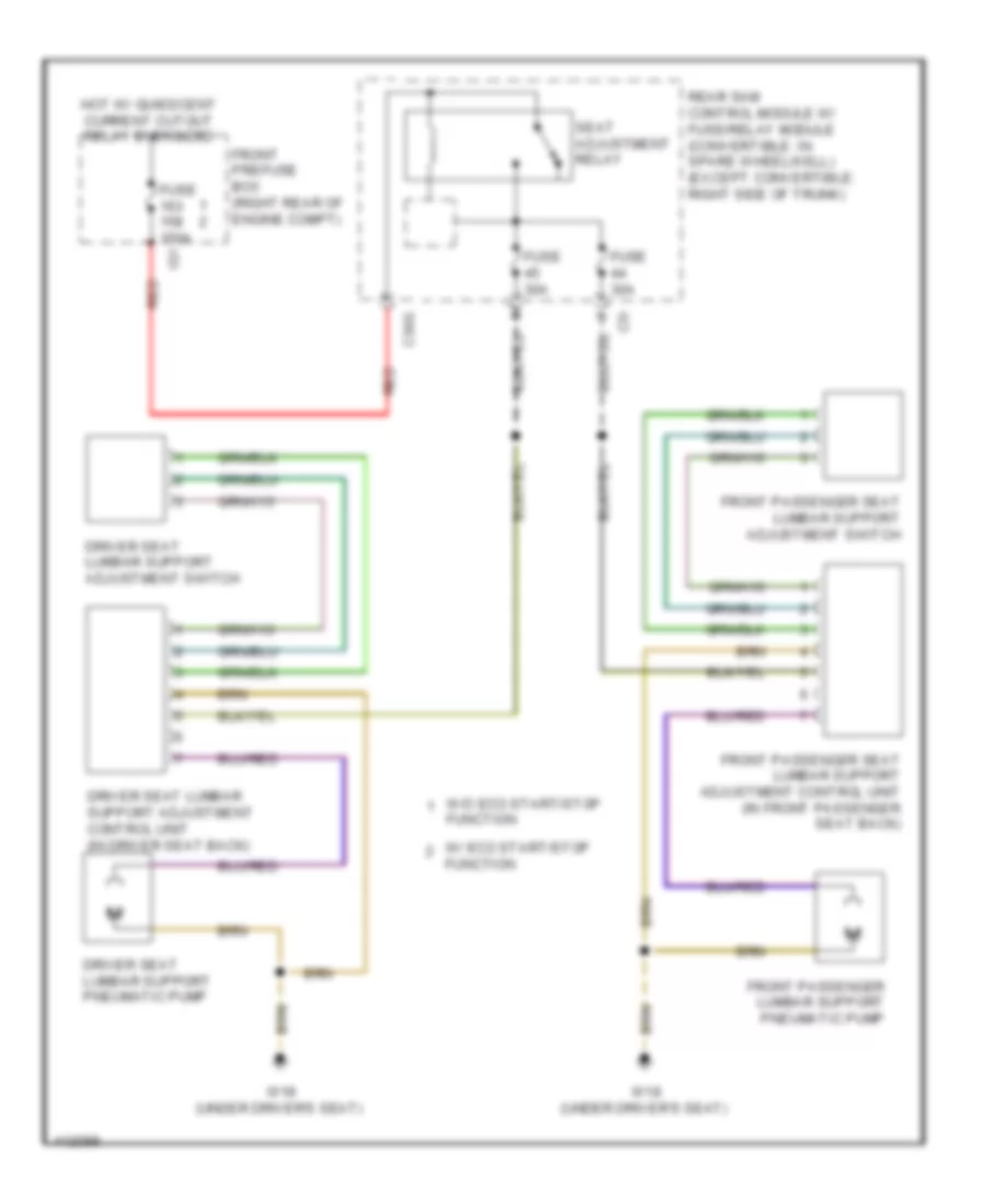 Lumbar Wiring Diagram, Convertible for Mercedes-Benz E350 2013