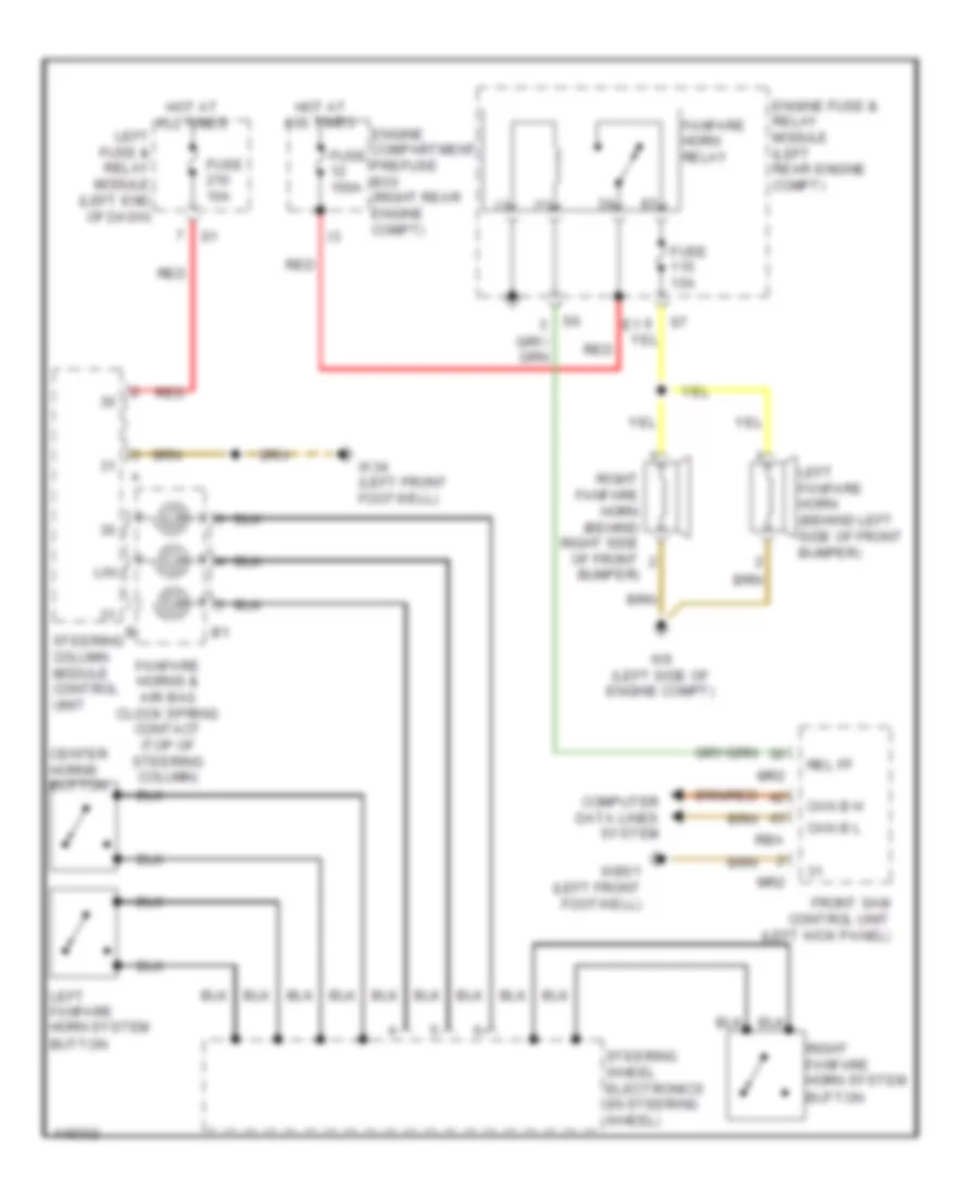 Horn Wiring Diagram for Mercedes-Benz S550 4Matic 2014