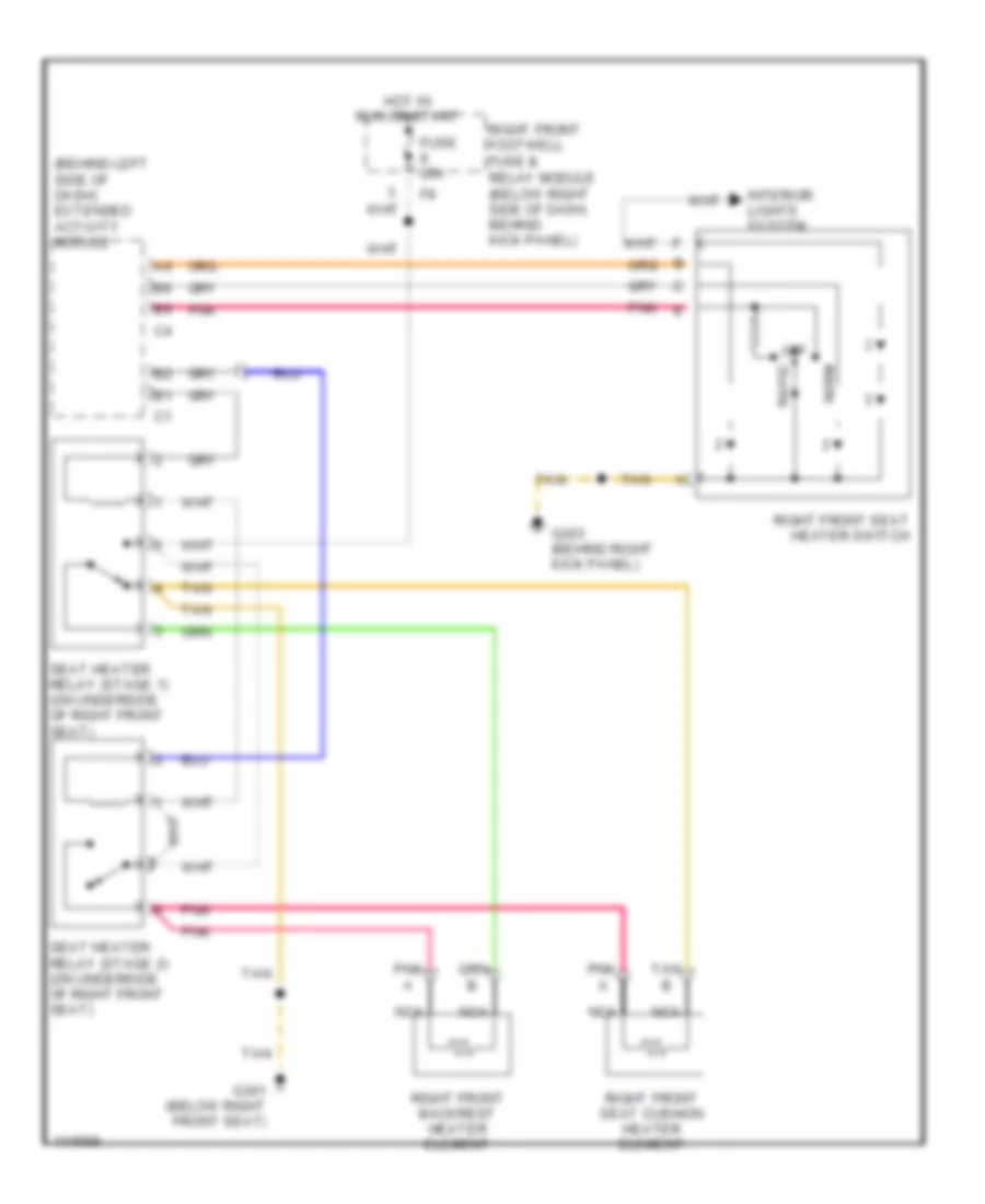 Passenger Heated Seat Wiring Diagram for Mercedes Benz ML320 2000