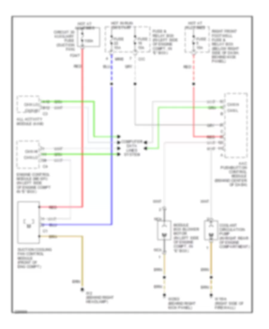 Cooling Fan Wiring Diagram for Mercedes-Benz ML500 2004