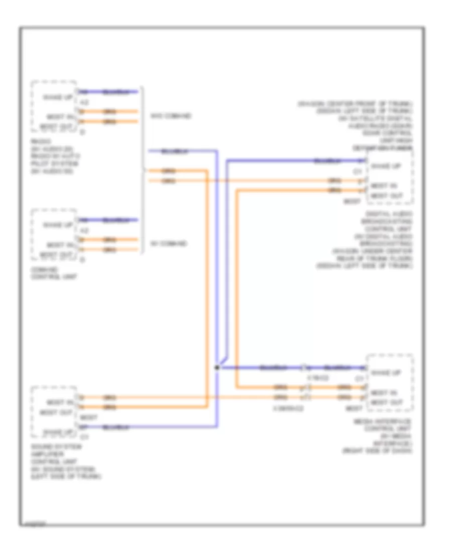 MOST Data Bus Wiring Diagram Sedan for Mercedes Benz E350 4Matic 2013