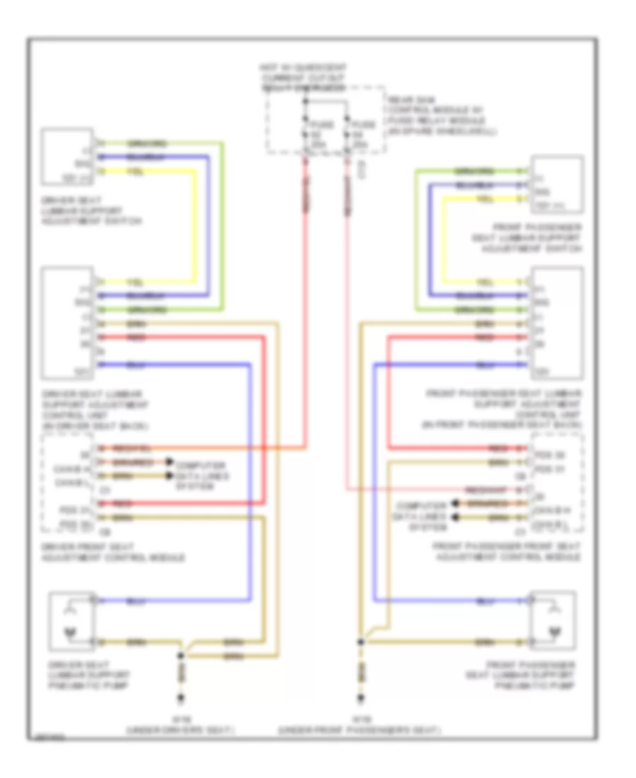 Lumbar Wiring Diagram Sedan for Mercedes Benz E550 4Matic 2012