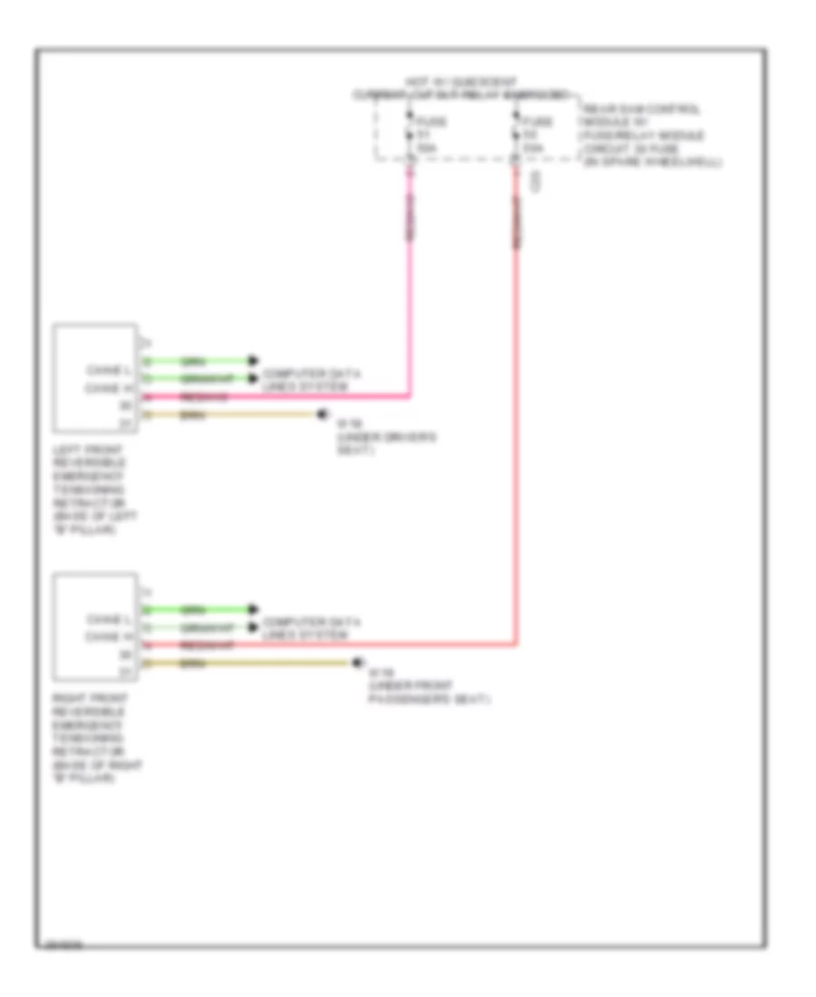 Emergency Seat Belt Tensioners Wiring Diagram Coupe for Mercedes Benz E550 4Matic 2012