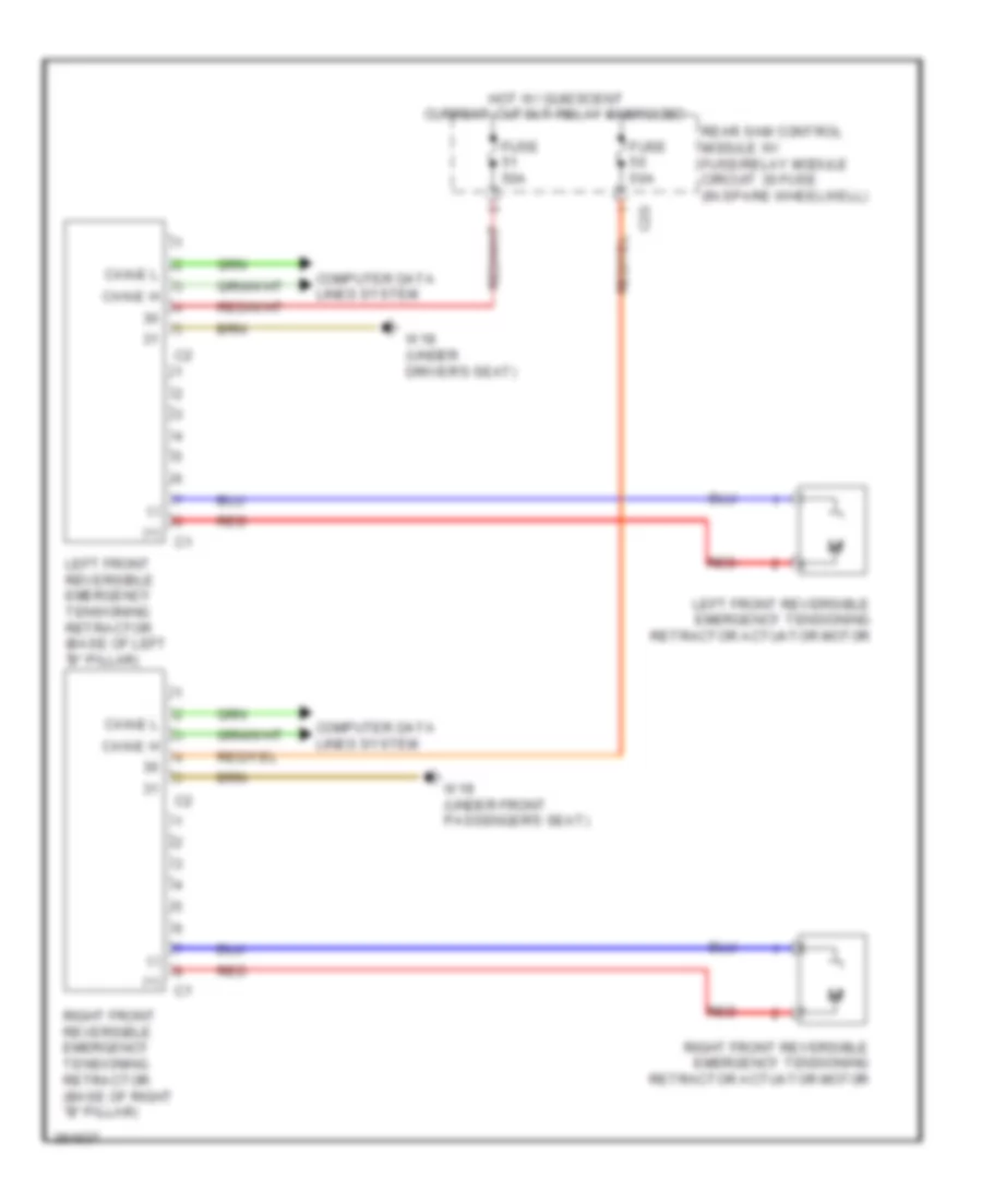 Emergency Seat Belt Tensioners Wiring Diagram Sedan for Mercedes Benz E550 4Matic 2012