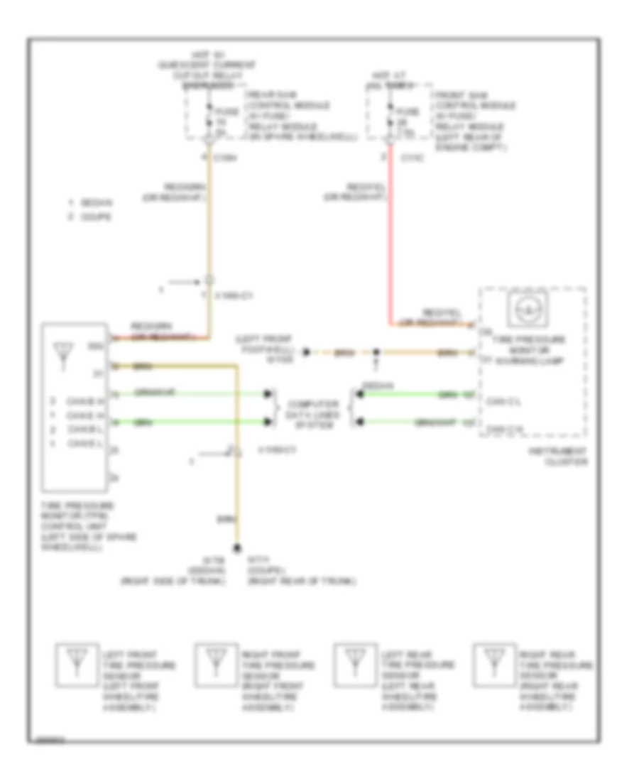 Tire Pressure Monitoring Wiring Diagram for Mercedes Benz E550 4Matic 2012