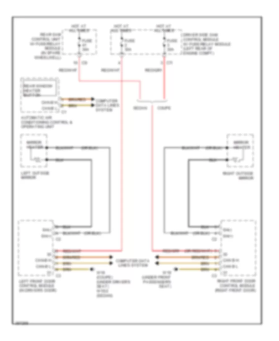 Heated Mirrors Wiring Diagram for Mercedes Benz E550 4Matic 2012