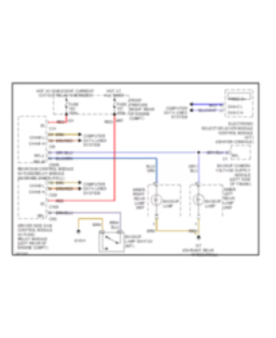 Backup Lamps Wiring Diagram Sedan for Mercedes Benz E550 4Matic 2012