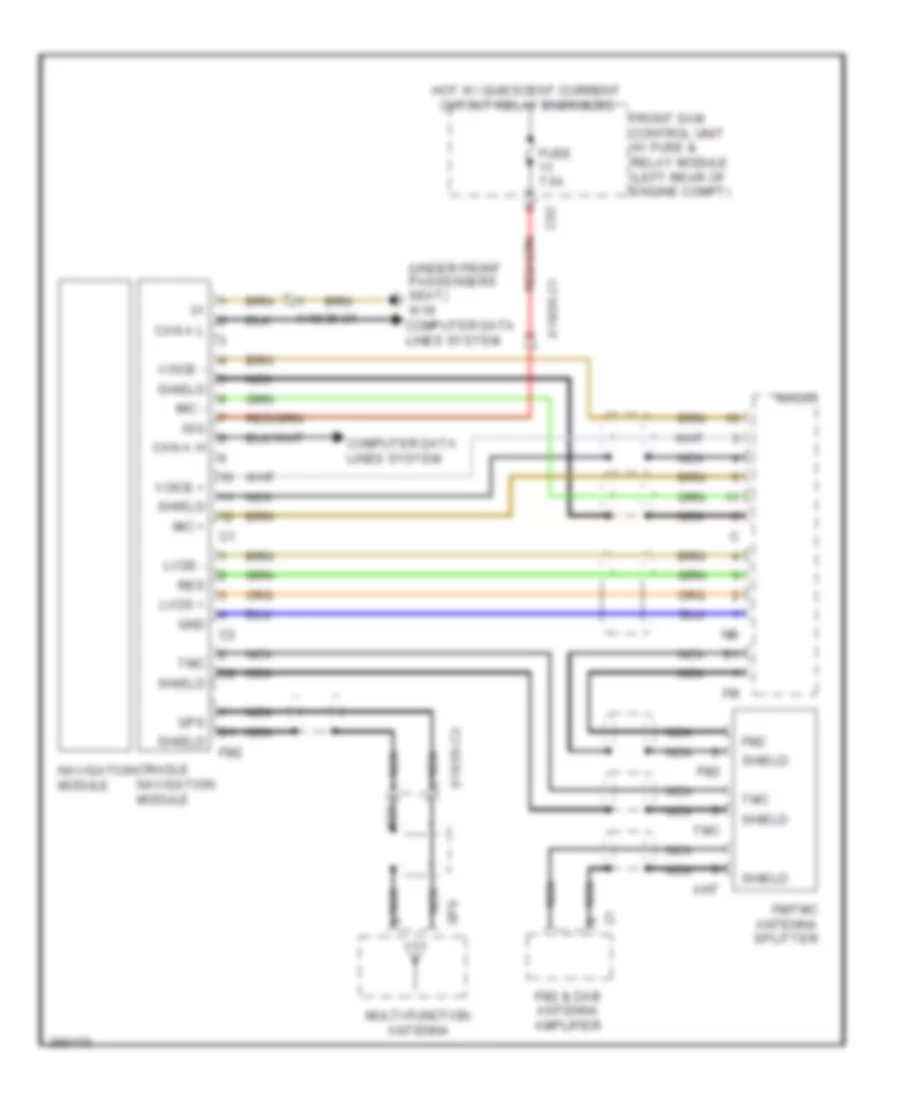 Navigation Wiring Diagram Sedan for Mercedes Benz E550 4Matic 2012